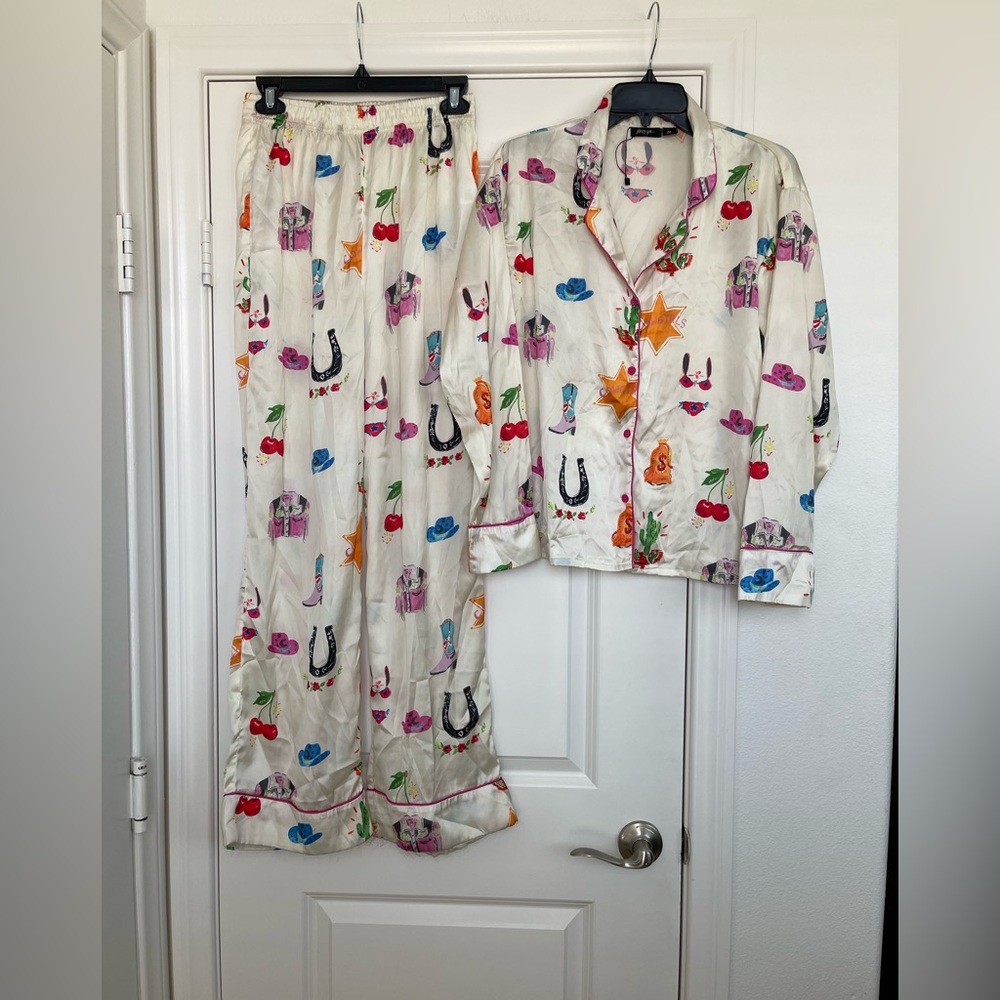 Nasty Gal White Printed Pajama Set - Picture 3 of 7